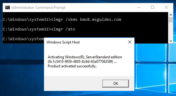 run command slmgr ato