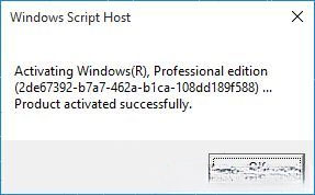 your windows is activated successfully