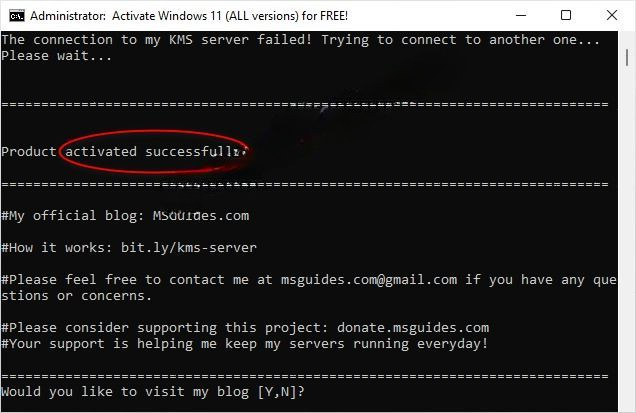 windows is activated successfully using batch script